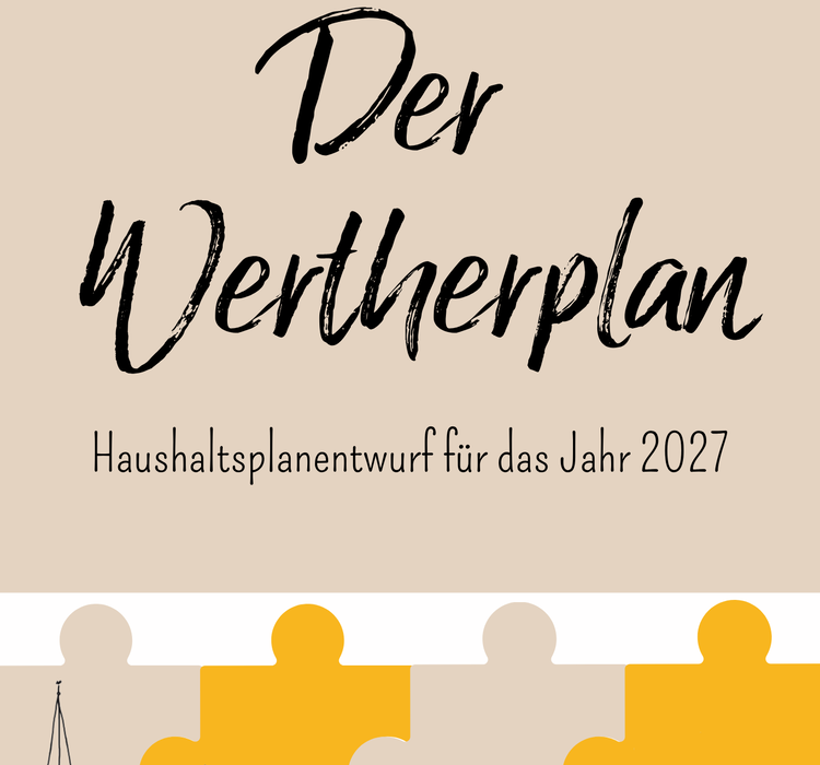 Das Deckblatt vom Haushaltsplan ist zu sehen.
